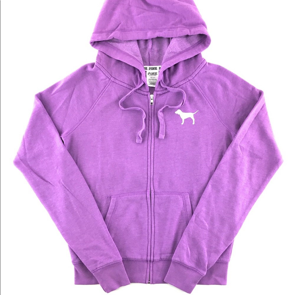 VS Pink “Love Pink” Zip Up Hoodie Size Small